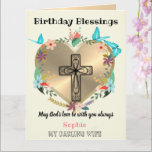 Personalised Christian Birthday Card For Wife<br><div class="desc">Custom Personalised Christian Birthday card for wife. Custom religious happy birthday card design.</div>