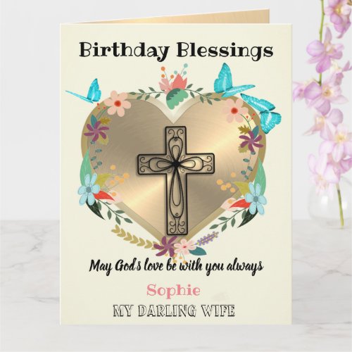 Personalised Christian Birthday Card For Wife