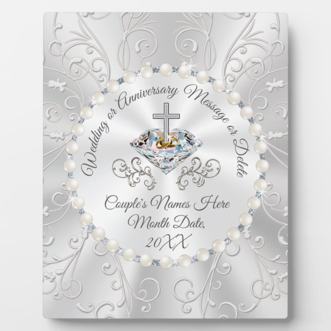 Personalised Christian Wedding Gifts, Wedding Plaque (Front)