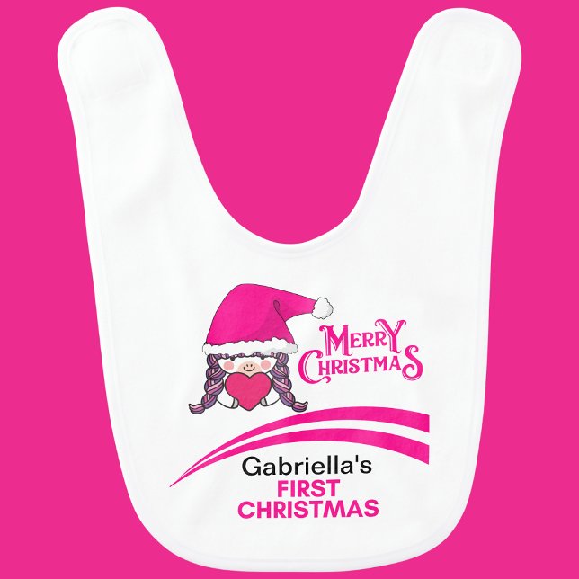Personalised Christmas Baby "My 1st Christmas" Bab Baby Bib (Creator Uploaded)