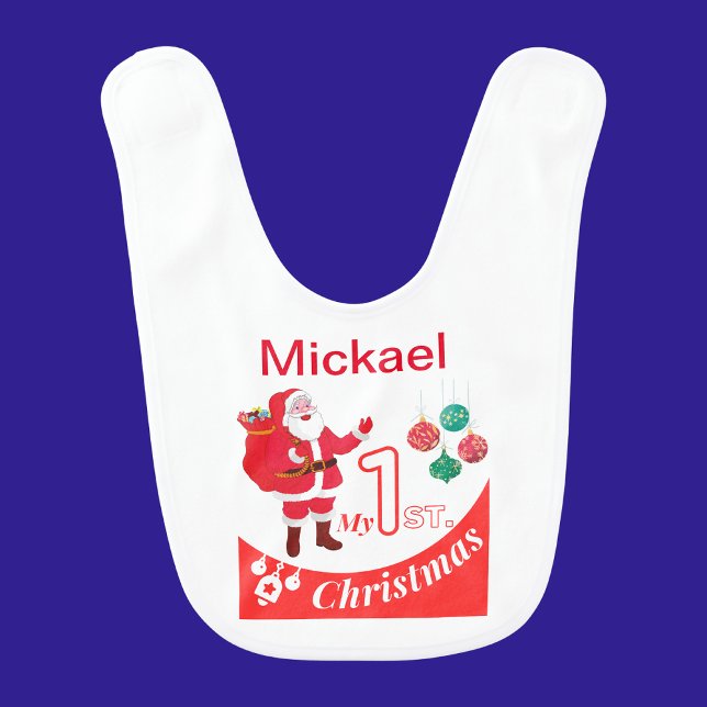Personalised Christmas Baby "My 1st Christmas" Baby Bib (Creator Uploaded)