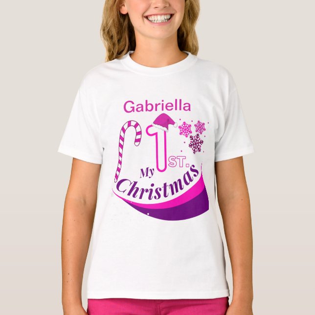 Personalised Christmas Baby "My 1st Christmas" T-Shirt (Front)