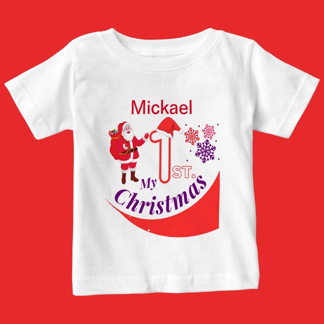 Personalised Christmas Baby "My 1st Christmas" T-Shirt (Creator Uploaded)