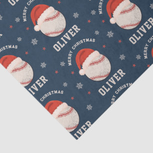Personalised Christmas Baseball Santa Hat Name Tissue Paper