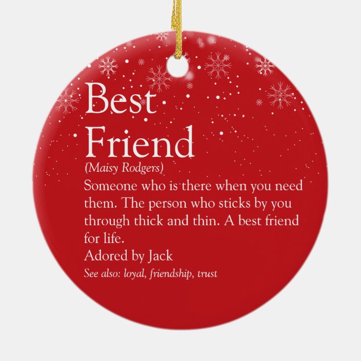 Personalised Christmas Best Friend Definition Ceramic Ornament Zazzle Com