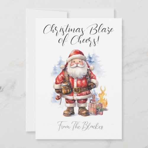 Personalised Christmas Card For A Firefighter