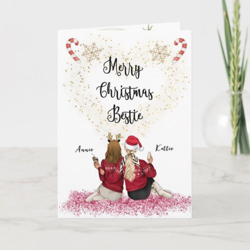 Personalised Christmas card for Bestie
