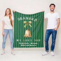 Personalised Christmas Grandad Fleece Blanket Gift