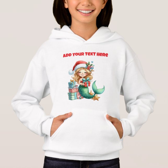 Personalised Christmas Mermaid Hoodie (Front)