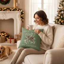 Personalised Christmas Sage Green pine folage