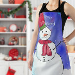 Personalised Christmas Snowman Apron<br><div class="desc">Spread a little extra festive cheer this year with this cute personalised snowman apron. It's perfect for creating your Christmas feast or as a gift for that special someone who just can't get enough of Christmas.</div>