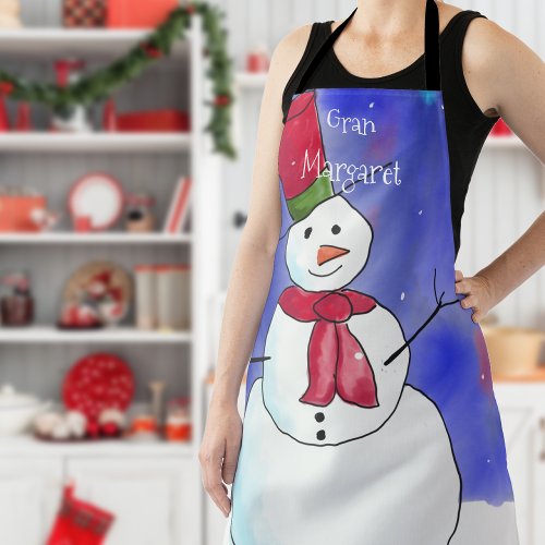 Personalised Christmas Snowman Apron