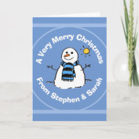 Personalised Christmas Snowman Holiday Card