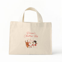 Personalised Christmas Snowman Santa Reindeer Bag