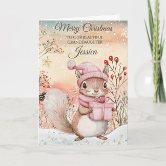 Personalised Christmas Squirrel Holiday Card