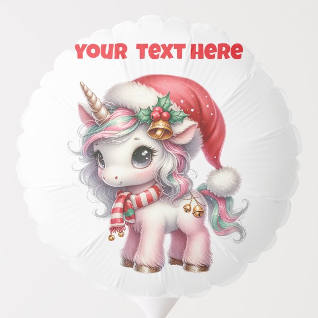 Personalised Christmas Unicorn Balloon (Back)