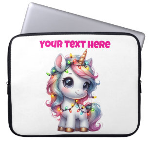 Personalised Christmas Unicorn Laptop Bag 15"