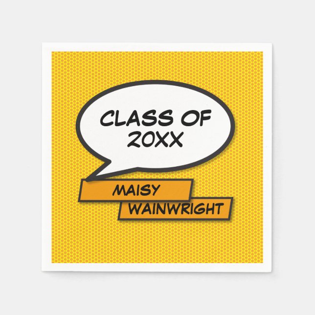 Personalised Class of 2022 Graduation Party Fun Napkins (Front)