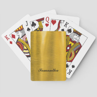 Personalised classic gold poker cards