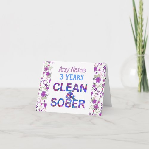 Personalised clean and sober anniversary birthday card