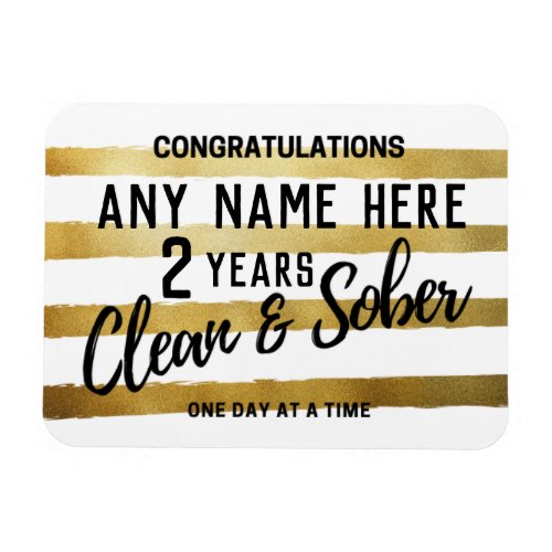 Personalised Clean and Sober sobriety anniversary Magnet