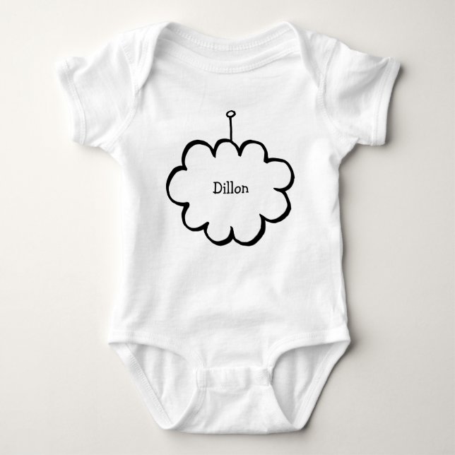 Personalised Cloud on a String Baby Bodysuit (Front)