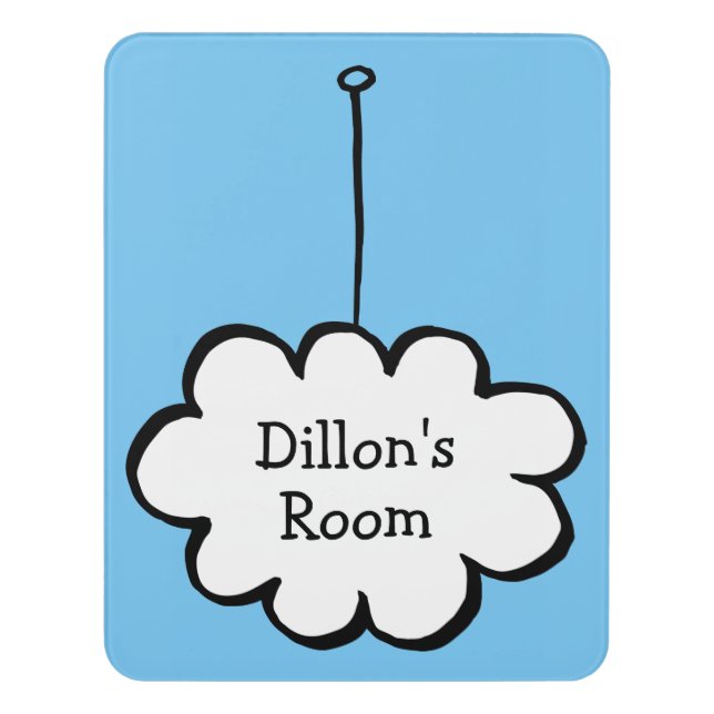 Personalised Cloud on a String Door Sign (Contemporary Vert)