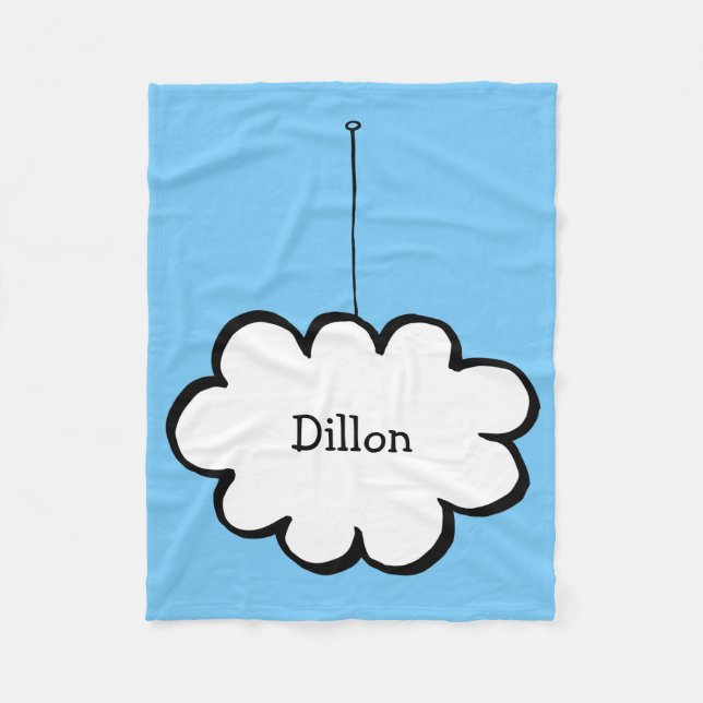 Personalised Cloud on a String Fleece Blanket (Front)