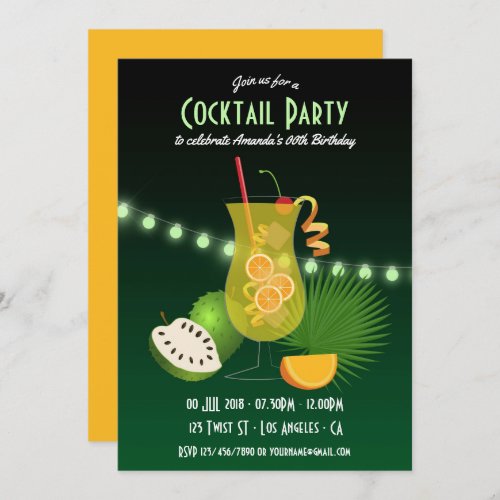 Personalised Cocktail Birthday Party invitation