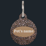 PERSONALISED COFFEE BEANS PATTERN PET TAG<br><div class="desc">Add a splash of perky deliciousness with this coffee bean pattern. 

Add your pet's name on the front and contact details on back.</div>