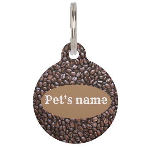 PERSONALISED COFFEE BEANS PATTERN PET TAG