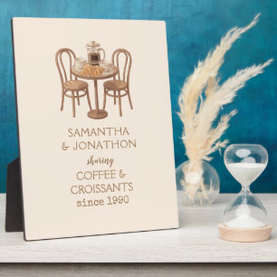 Personalised Coffee & Croissants Couple Plaque