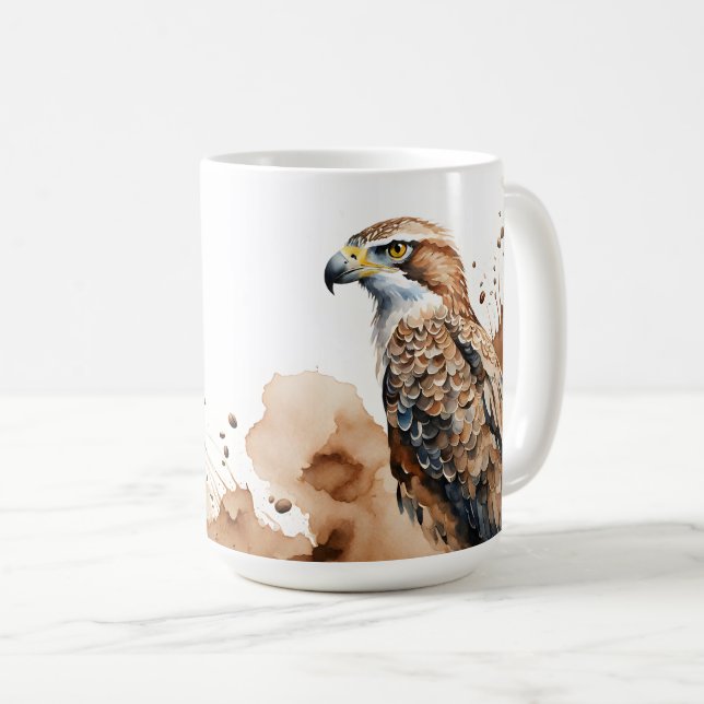 Personalised coffee stained hawk - Coffee Addicts Mug (Front Right)