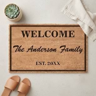 Personalised Coir Doormat – Custom Family Name Fiber Doormat