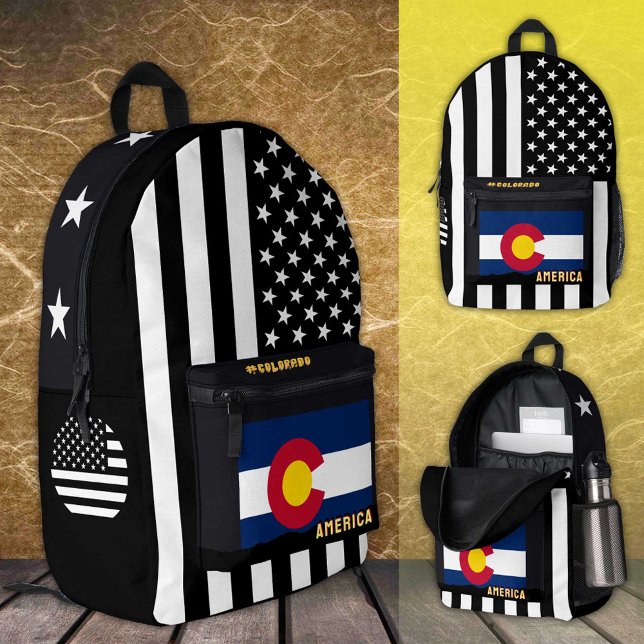 Personalised Colorado Flag bag, American Flag Printed Backpack (Creator Uploaded)