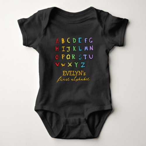 personalised colorful baby ABC early learnin gift  Baby Bodysuit