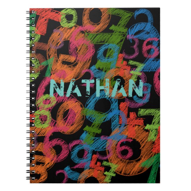 Personalised Colorful Numbers Graffiti Notebook (Front)