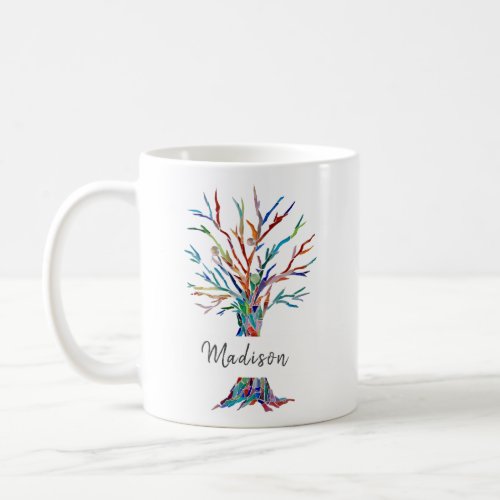 Personalised Colorful Tree Coffee Mug