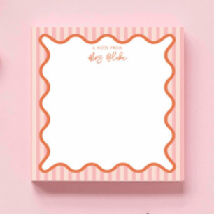 Personalised Colorful Whimsical Wavy Border Notepad