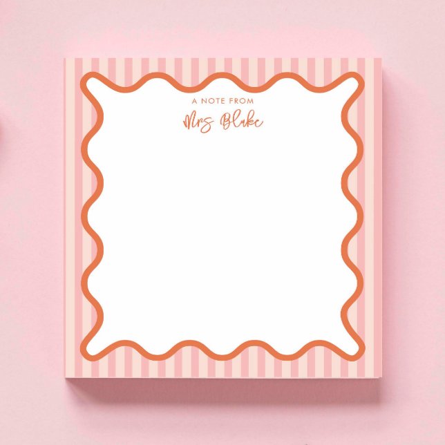 Personalised Colorful Whimsical Wavy Border Notepad (Creator Uploaded)