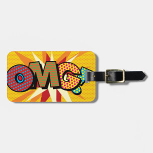 Personalised Comic Book Pop Art OMG! Luggage Tag