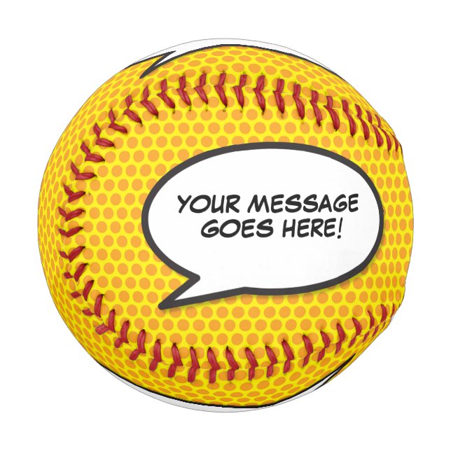 Personalised Comic Book Pop Art Speech Bubble Baseball (Front Left)