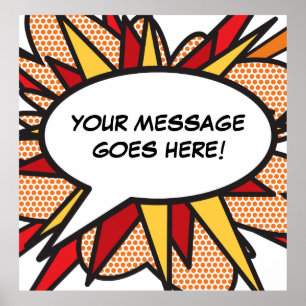 Personalised Comic Book Pop Art Speech Bubble Poster