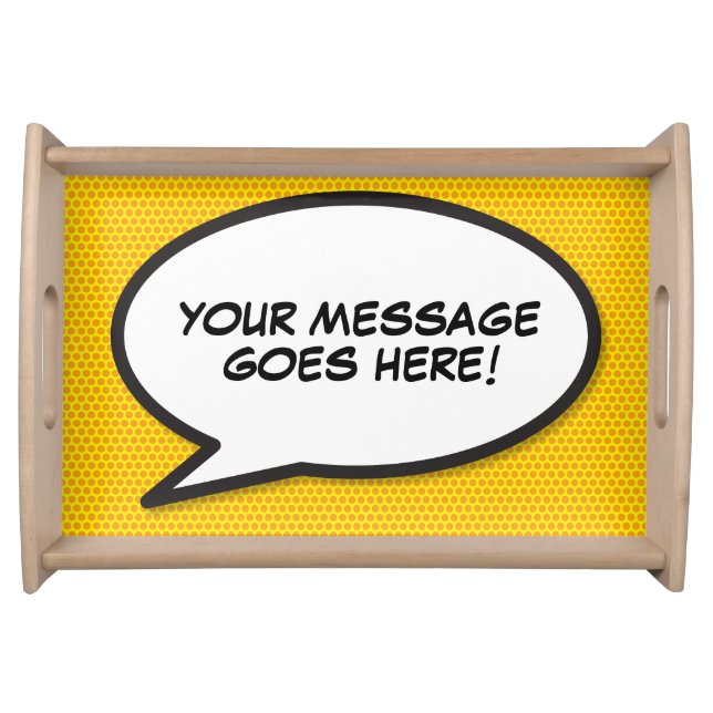 Personalised Comic Book Pop Art Speech Bubble Serving Tray (Front)
