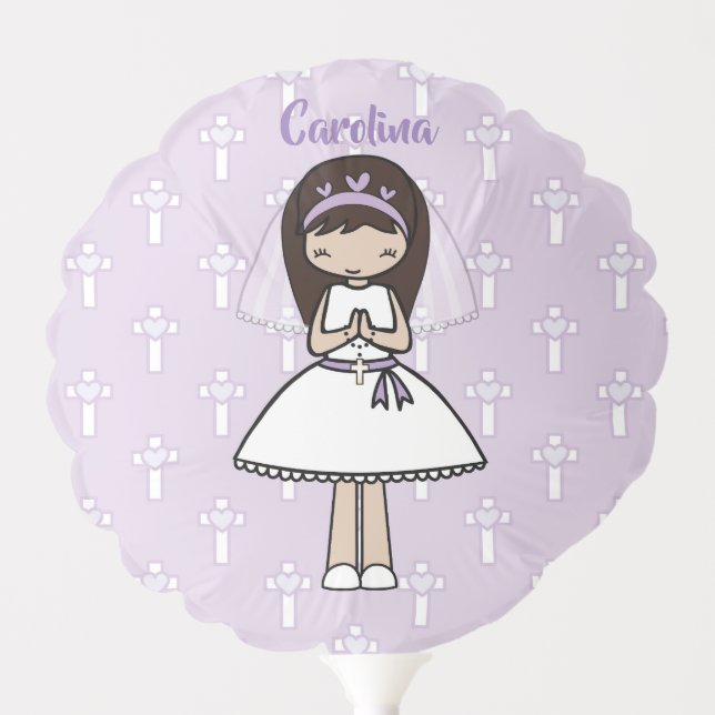 Personalised Communion Girl name balloon (Front)