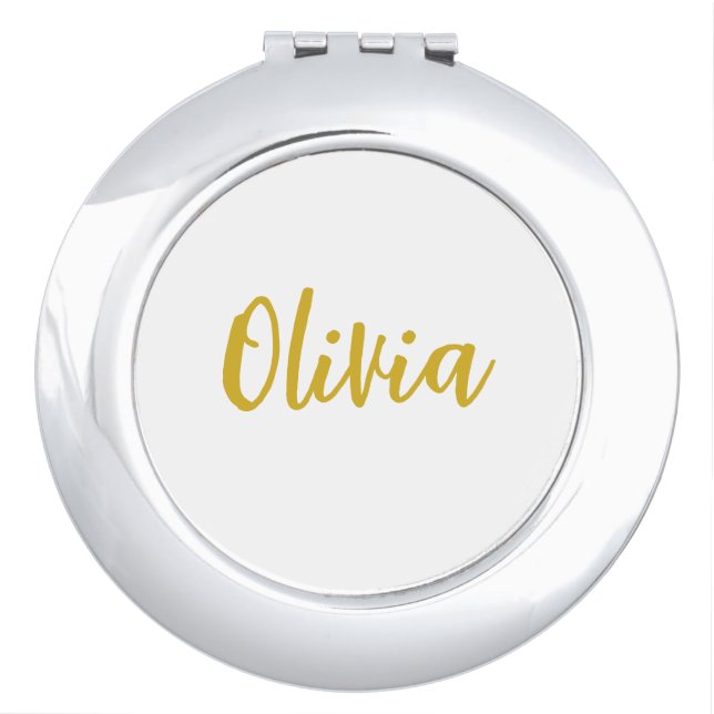 Personalised Compact Mirror | Bridesmaid Gift | Mi (Front)