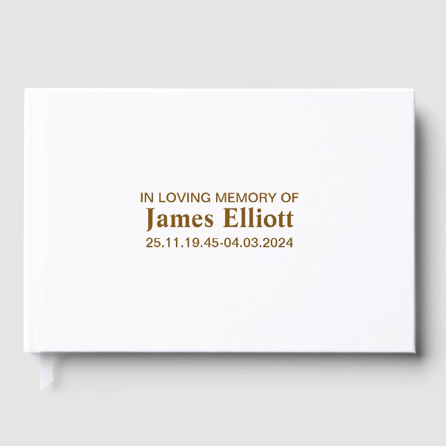 Personalised Condolences Book - Hardcover Guestboo (Front)