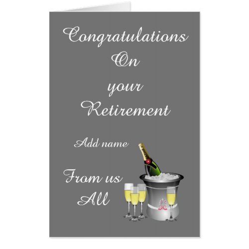 Personalised congratulations on your retirement