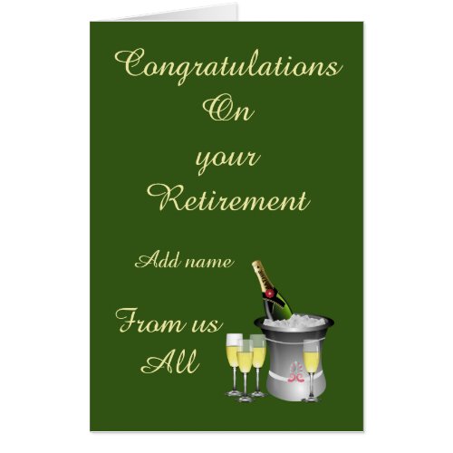 Personalised congratulations on your retirement
