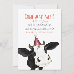 Personalised Cow Party Invitation